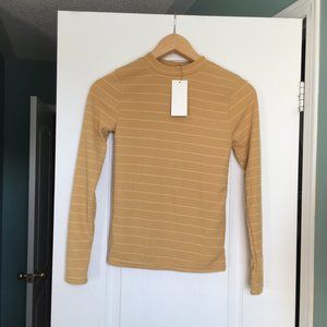 Oak + Fort Yellow Striped Long Sleave Top NWT